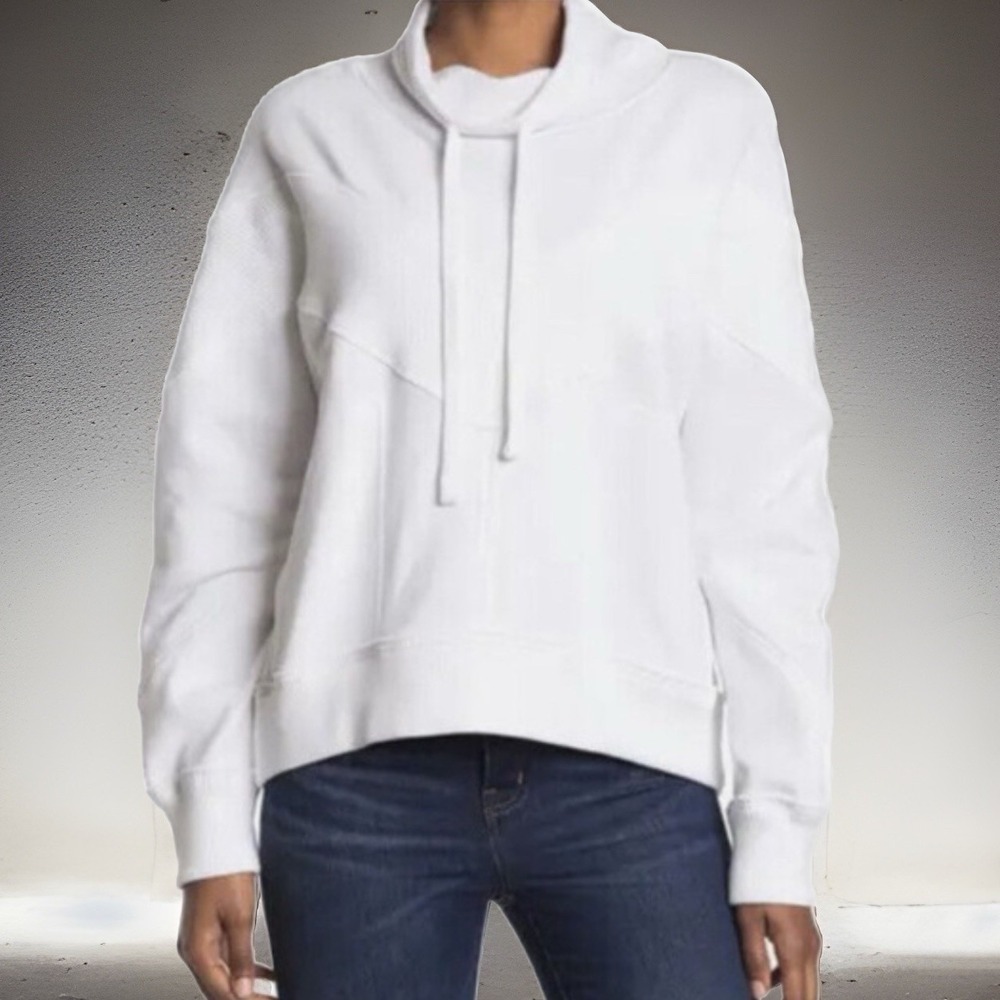 FP Movement Free People Ivy League White Pullover‎ Medium Sweater Oversized*spot